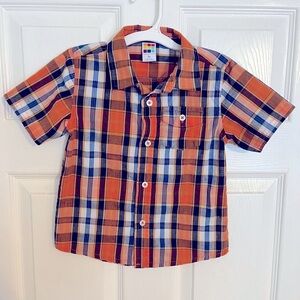 Boys Healthtex Button Down Shirt Casual Plaid 4T